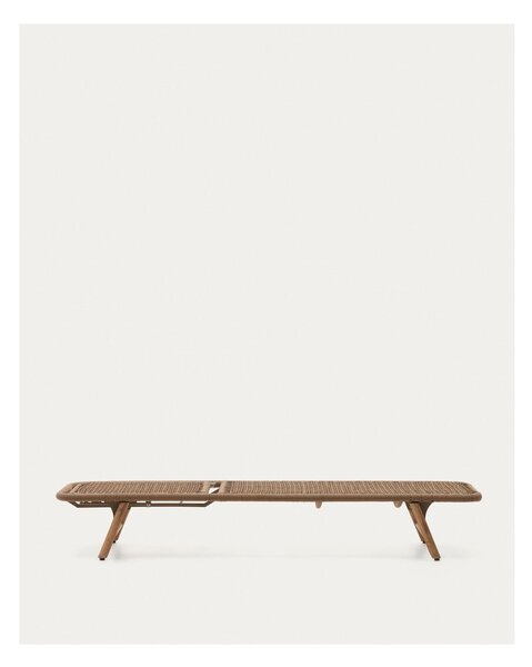 Hnědé dřevěné/kovové zahradní lehátko Dandara – Kave Home