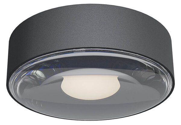 Redo 90412 Log, tamvě šedé venkovní stropní svítidlo LED 6W 3000K, průměr 10,7cm, IP65