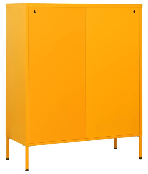 Komoda se zásuvkami hořčicově žlutá 80 x 35 x 101,5 cm ocel 336200