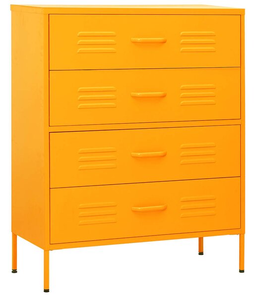 Komoda se zásuvkami hořčicově žlutá 80 x 35 x 101,5 cm ocel 336200
