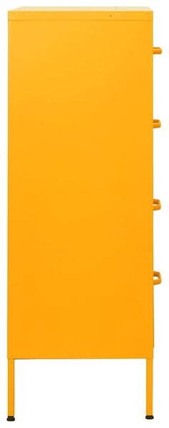 Komoda se zásuvkami hořčicově žlutá 80 x 35 x 101,5 cm ocel 336200