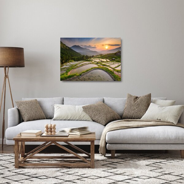 Skleněný obraz - Rýžové terasy (70x50 cm)