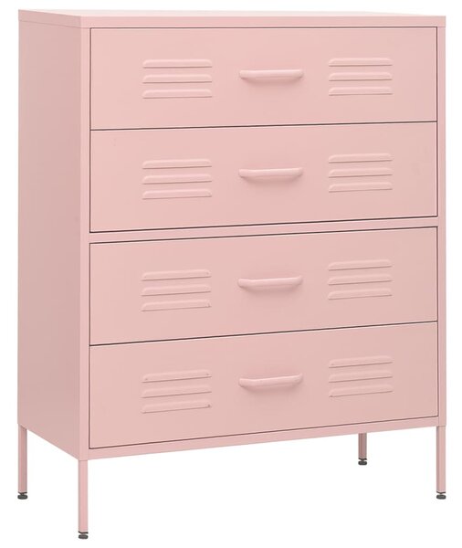 Komoda se zásuvkami růžová 80 x 35 x 101,5 cm ocel 336202