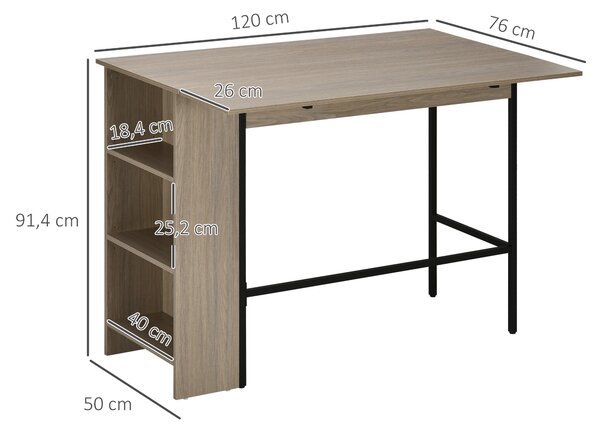 HOMCOM Barový Stůl se Skladem - 120 x 76 x 91,4 cm | Aosom