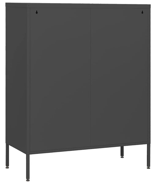 Komoda se zásuvkami antracitová 80 x 35 x 101,5 cm ocel 336204