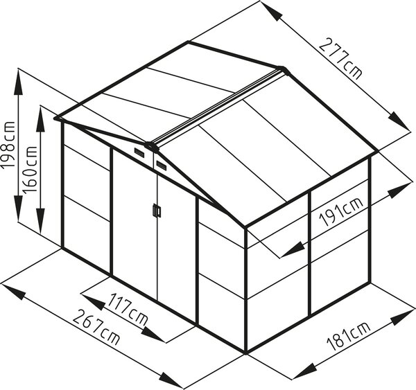 Zahradní domek G21 GAH 529 - 277 x 191 cm, hnědý