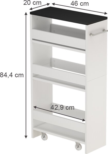 Přesouvání skříň Vicco Rivo Bílá/antracitová 20 x 84.4 cm, Model 51717