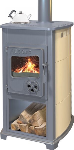 BELLA THALIA, krbová kamna BELLA THALIA ECO, teplovzdušná 5,4 kW, krémová