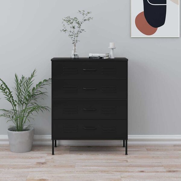 Komoda se zásuvkami černá 80 x 35 x 101,5 cm ocel 336205
