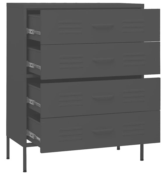Komoda se zásuvkami černá 80 x 35 x 101,5 cm ocel 336205