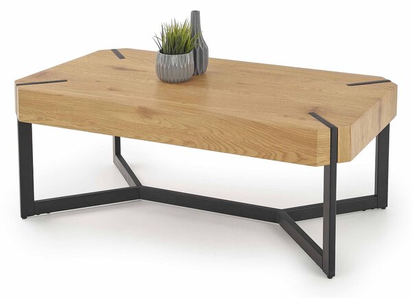 Konferenční stolek Leisa (přírodní dřevo + černá). Vlastní profesionální přeprava až k Vám domů 1048583