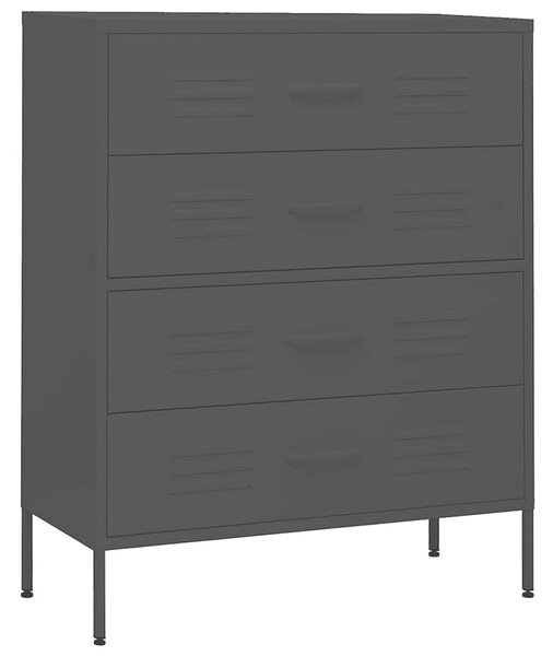 Komoda se zásuvkami černá 80 x 35 x 101,5 cm ocel 336205