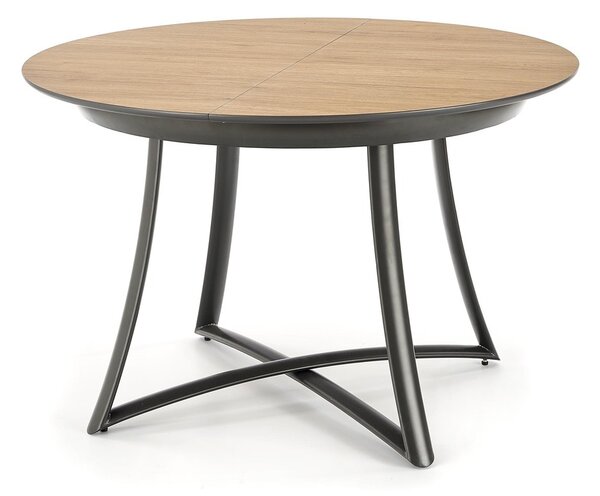Rozkládací jídelní stůl 118-140 cm Marya (přírodní dřevo + černá) (pro 4 6 osob). Vlastní profesionální přeprava až k Vám domů 1048618