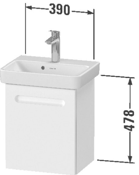 Duravit No. 1 skříňka 39x34.6x47.8 cm pod umyvadlo závěsná bílá N14266R18180000