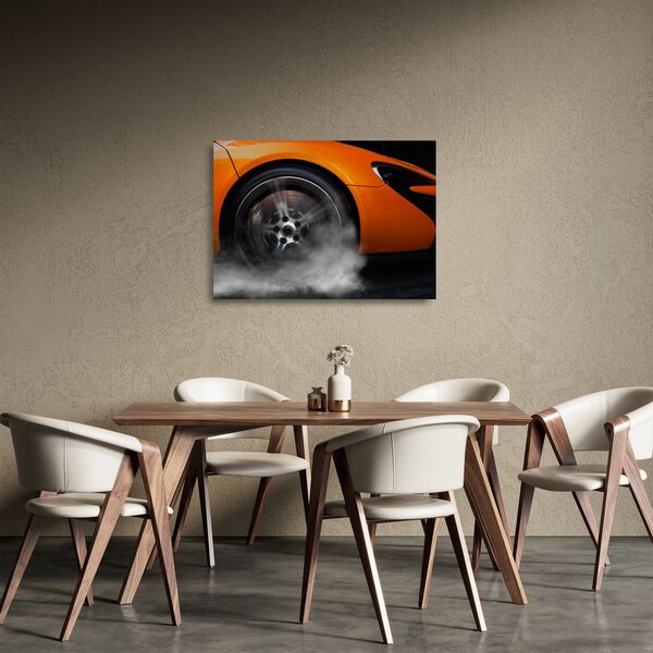 Skleněný obraz - Oranžový sporťák (70x50 cm)