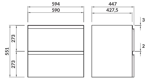 Cersanit Modo skříňka 59.5x44.7x57 cm pod umyvadlo závěsná bílá S590-042