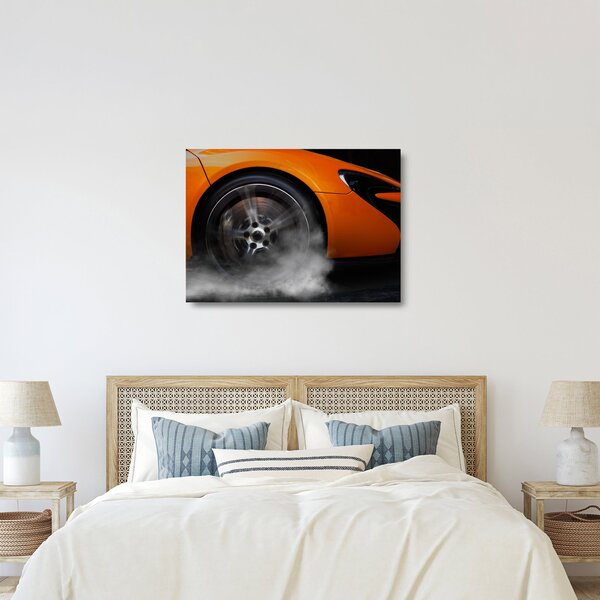 Skleněný obraz - Oranžový sporťák (70x50 cm)