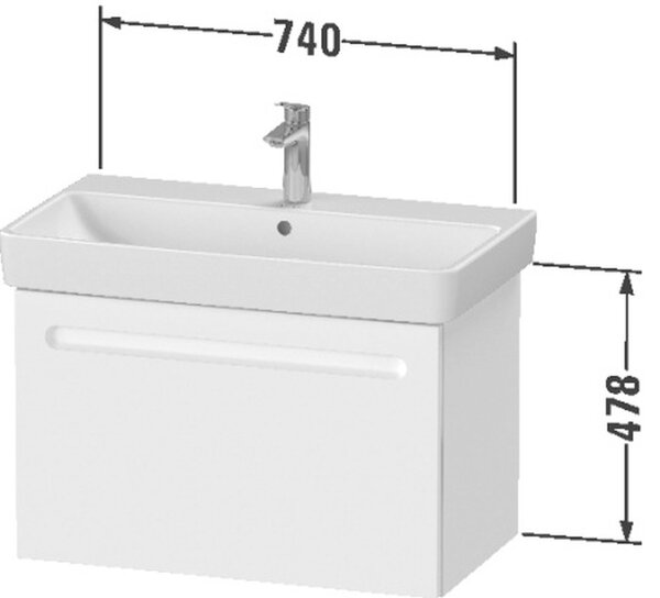 Duravit No. 1 skříňka 74x42.6x47.8 cm pod umyvadlo závěsná grafitová N14383049490000
