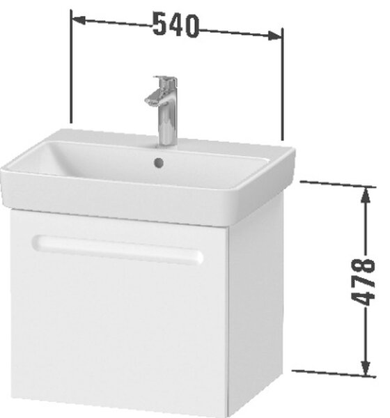 Duravit No. 1 skříňka 54x42.6x47.8 cm pod umyvadlo závěsná bílá N14381018180000
