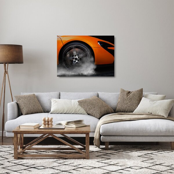 Skleněný obraz - Oranžový sporťák (70x50 cm)