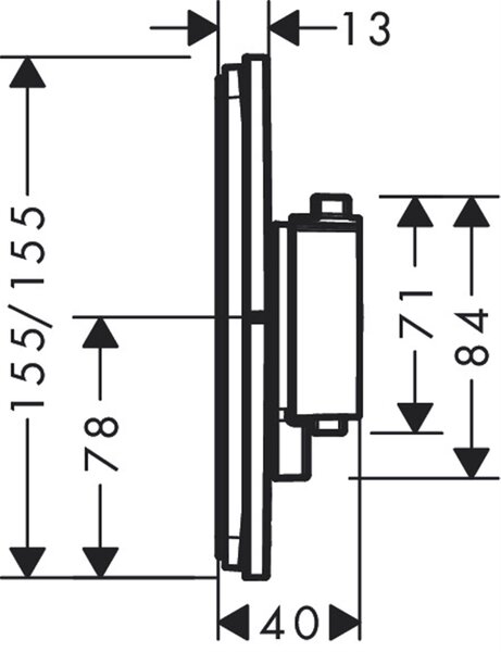 Hansgrohe ShowerSelect Comfort Q vanová baterie pod omítku s termostatem || 15586340