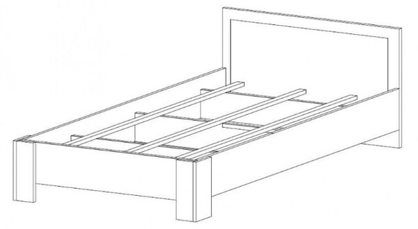 Postel LUCKA bílá / černý lesk 160x200 – vnější rozměr 170 x 207 cm