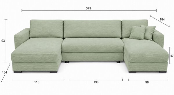 SEDACÍ SOUPRAVA, dřevo, textil, kompozitní dřevo, mátově zelená MID.YOU - Rozkládací sedačky, Online Only