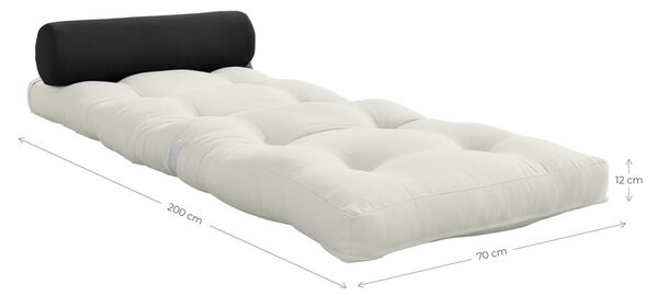Šedobéžová futonová matrace 70x200 cm Wrap Linen Beige/Dark Grey – Karup Design