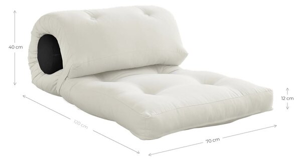 Šedobéžová futonová matrace 70x200 cm Wrap Linen Beige/Dark Grey – Karup Design