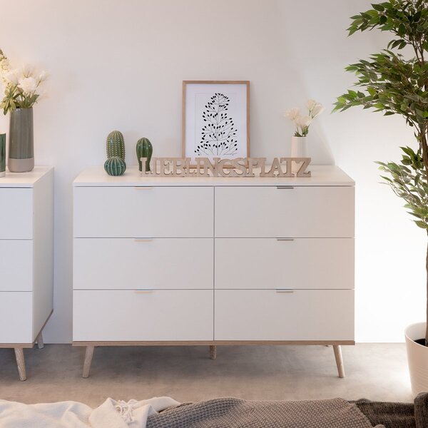 Komoda se 6 zásuvkami, šířka 120 cm - KODAŇ