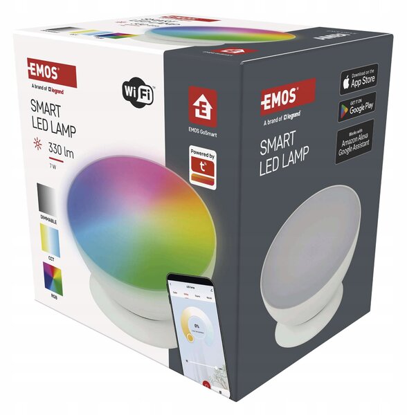 LED svítidlo Ambilight reflektor 7W lampa EMOS GoSMART stmívatelné CCT RGB WiFi bílá