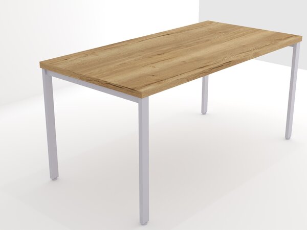 EGGER Jídelní stůl Dub Halifax přírodní H1180 ST37 + podnož EC5208 stříbrná 140 x 80 cm