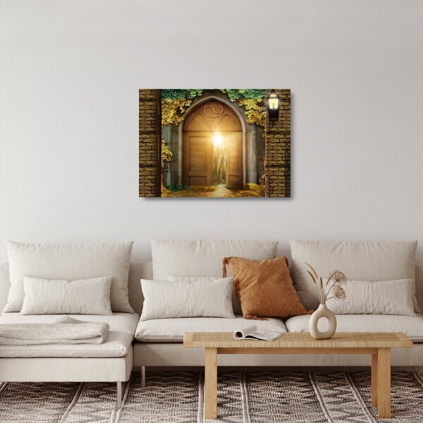 Skleněný obraz - Brána v lese (70x50 cm)