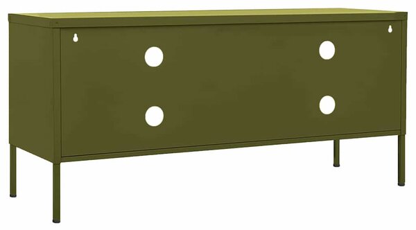 TV skříňka olivově zelená 105 x 35 x 50 cm ocel 336225