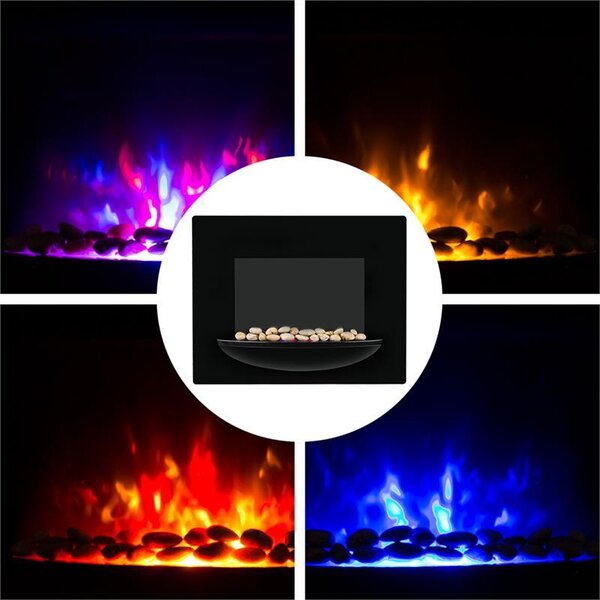 Klarstein Feuerschale - Elektrický nástěnný krb, 1800 W, elektrický ohřívač s ventilátorem, 2 nastavení ohřevu, iluze plamene, funkce adaptivního startu, týdenní časovač, dálkové ovládání, černá