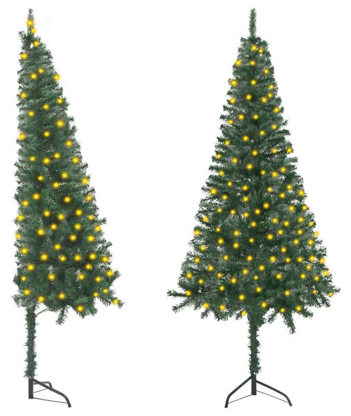 Rohový umělý vánoční stromek s LED zelený 120 cm PVC