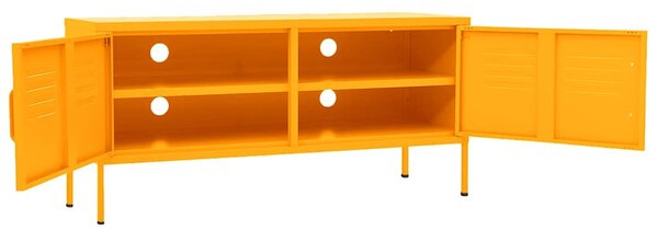 TV skříňka hořčicově žlutá 105 x 35 x 50 cm ocel 336227