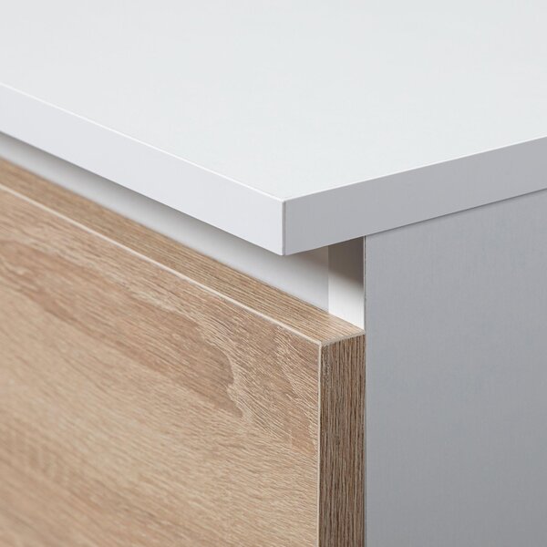 AKORD Furniture Factory OP0LKOMBIASON004, Bílá, Dub, 8 zásuvka/zásuvek, Matný, 16 mm, 60 cm, 400 mm