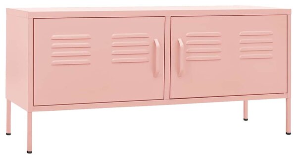 TV skříňka růžová 105 x 35 x 50 cm ocel 336229