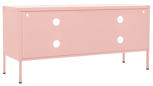 TV skříňka růžová 105 x 35 x 50 cm ocel 336229