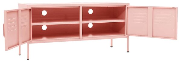 TV skříňka růžová 105 x 35 x 50 cm ocel 336229