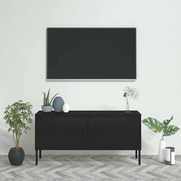TV skříňka černá 105 x 35 x 50 cm ocel 336232