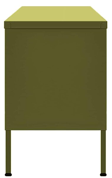 TV skříňka olivově zelená 105 x 35 x 50 cm ocel 336234