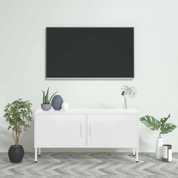 TV skříňka bílá 105 x 35 x 50 cm ocel 336233