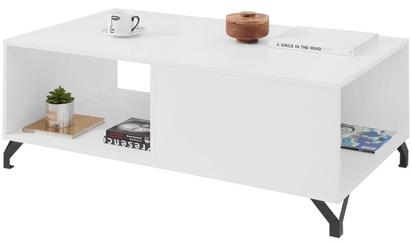 BERGEN | konferenční stolek BE10 | 120x65 cm | obdélníkový | bílá mat/bílá lesk