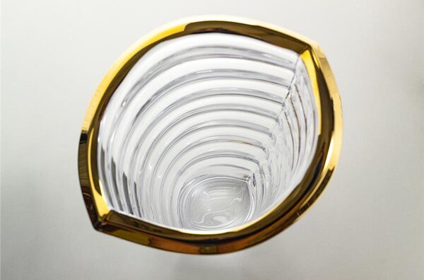 KŘISTÁLOVÁ VÁZA BOHEMIA PRESTIGE WAVE GOLD 340MM