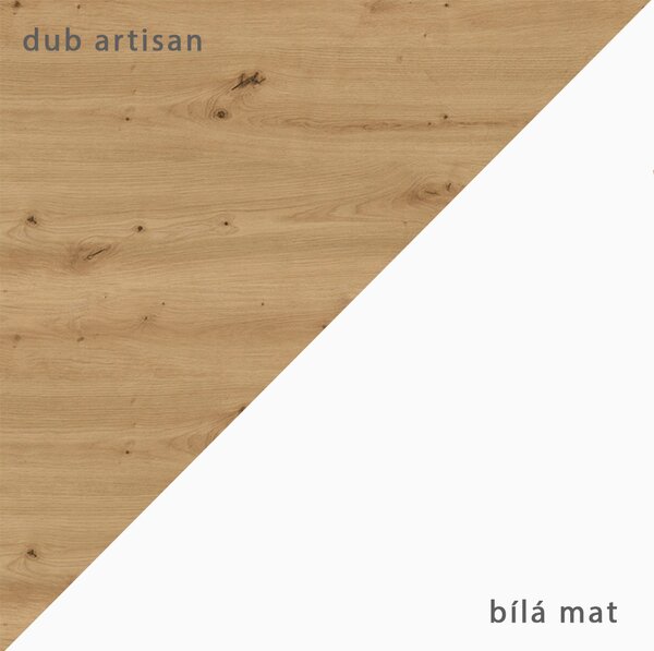 MALTA b | TV stolek RTV | 130 cm | dub artisan / bílá
