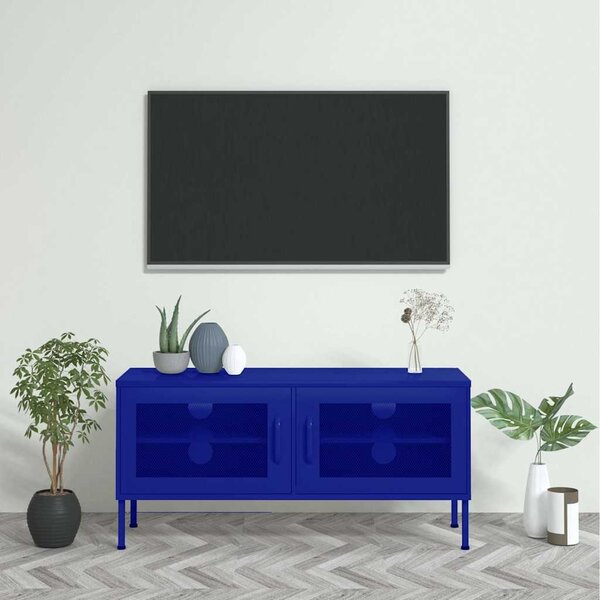 TV skříňka námořnicky modrá 105 x 35 x 50 cm ocel 336235