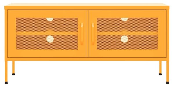 TV skříňka hořčicově žlutá 105 x 35 x 50 cm ocel 336236