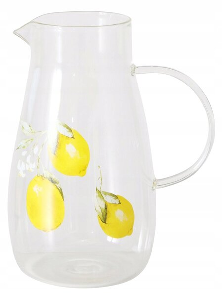 SKLENĚNÝ DŽBÁN NA LIMONÁDU S MOTIVEM CITRONU CAPRI 1500 ML 21 X 12 X 17 CM